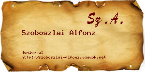 Szoboszlai Alfonz névjegykártya